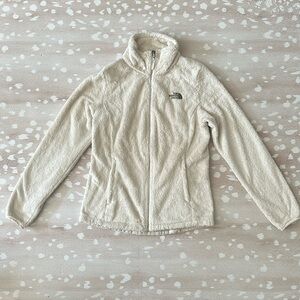 The North Face Cream Teddy Zip Up Jacket Size S